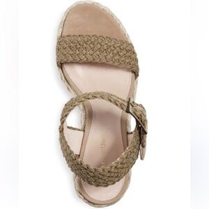 STUART WEITZMAN ALEX SWAMP KHAKI ALEXIS CROCHET ESPADRILLE WEDGE